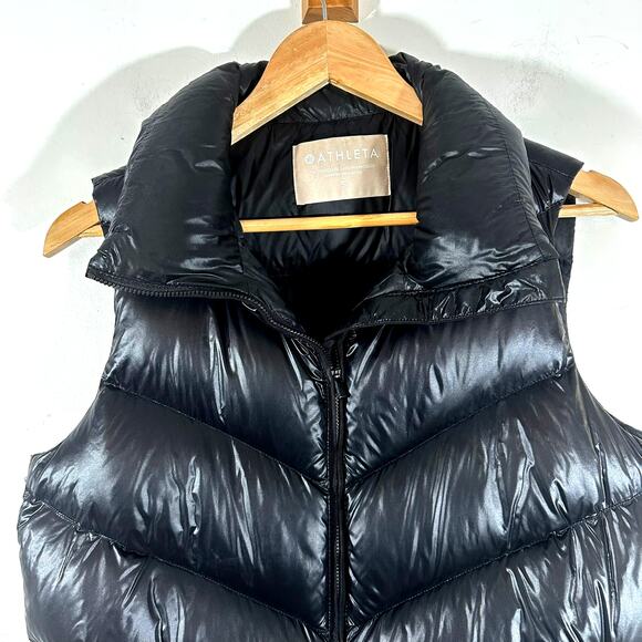 ATHLETA‎ Lofty Down Vest Puffer Shiny Womans Small No Hood - Picture 4 of 10